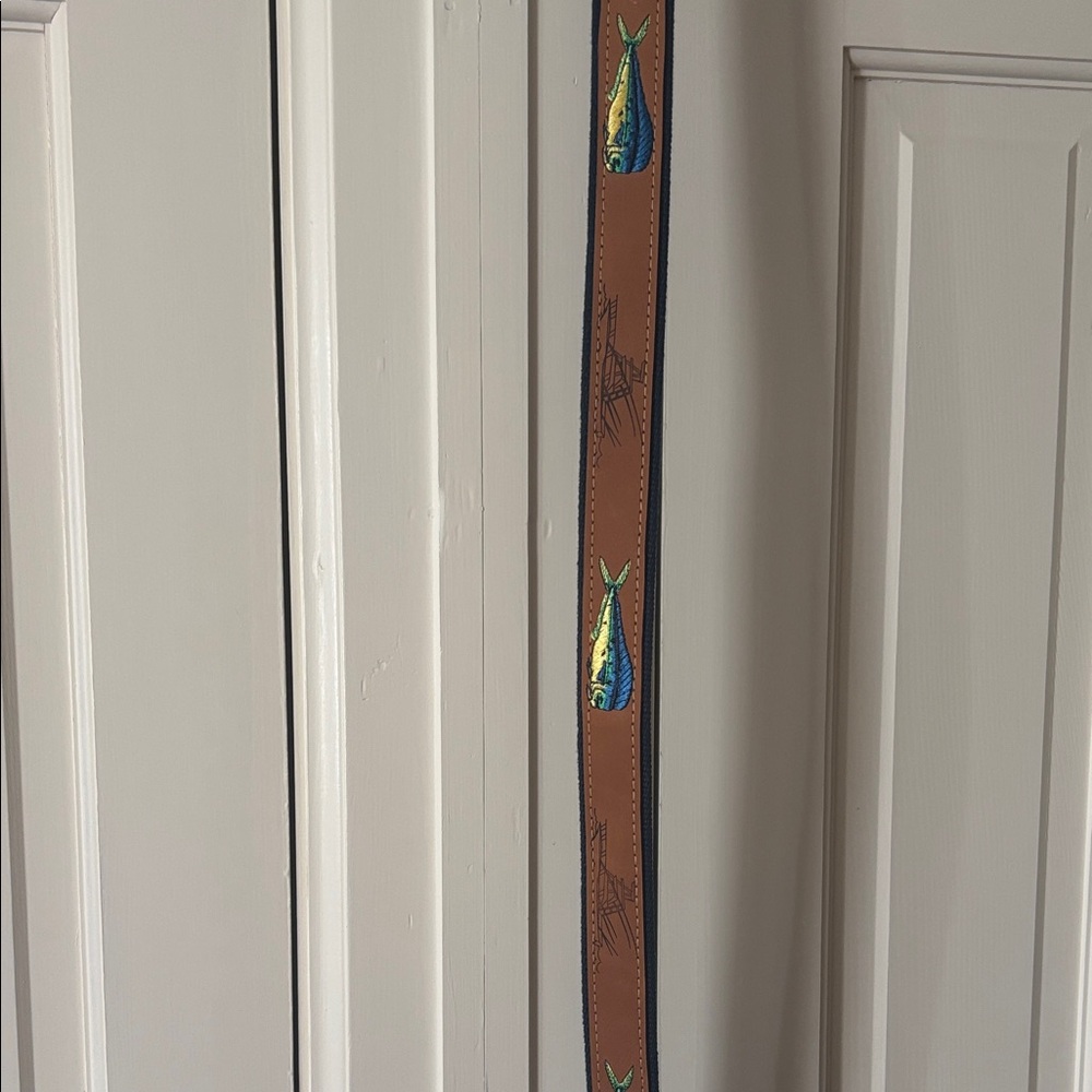 Brown Fish Patterned Men's Belt